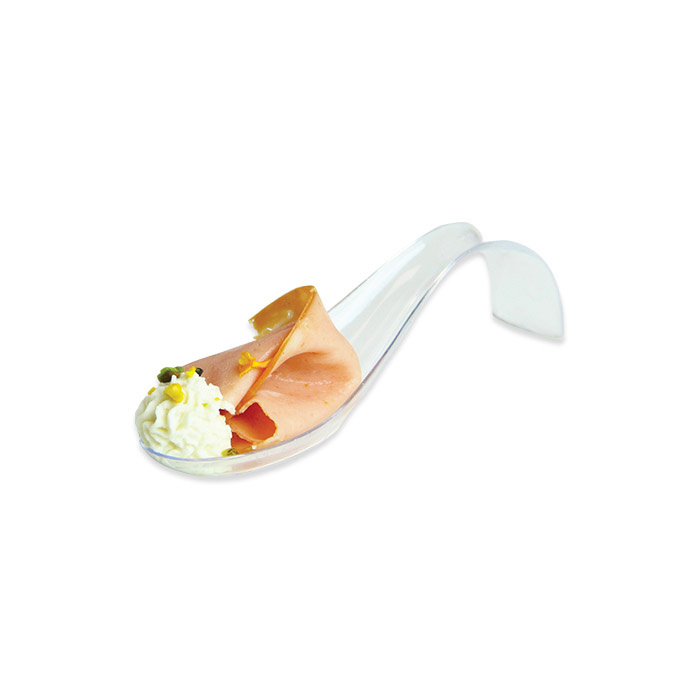 FINGER FOOD CUCCHIAI RICURVI CM.12x3.5 TRASPARENTI CONF.12PZ. BIGPARTY
