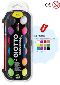 COLORI AD ACQUARELLO FLUO DA 12 GIOTTO