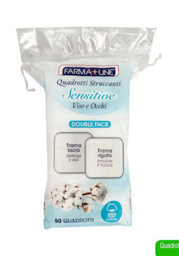 MAKE UP STRUCCANTI QUADROTTI IN PURO COTONE CONF.50PZ. FARMALINE