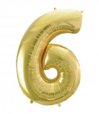 PALLONCINO MYLAR CHAMPAGNE NUMERO 6 CM.102 D.40