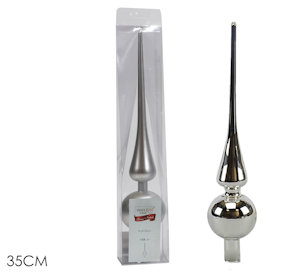 PUNTALE ALBERO CM.H.35 IN PLASTICA ARGENTO 497212 GENERAL