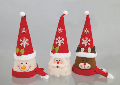 CAPPELLO BABBO NATALE RIGIDO IN POLISETERE CON TESTA CM.21xH.48 EURONATALE