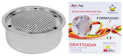 UTENSILE GRATTUGIA IN ACCIAIO ROTONDA CON CONTENITORE SCATOLATA BARI STELL