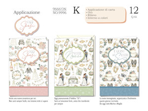 BIGLIETTI NOZZE CON APPLICAZIONE NO.9996 pezzi 12
