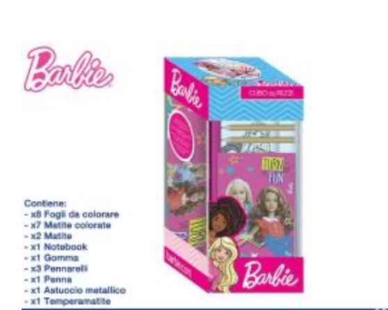 KIT DISEGNO CUBO PERSONAGGIO BARBIE CON COLORI ASTUCCIO ED ALBUM COLORE EOLD.