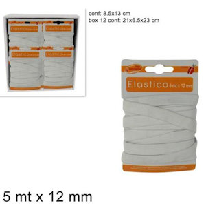 CUCITO ELASTICO BIANCO 5MT.x12MM. SU BLISTER DUESSE