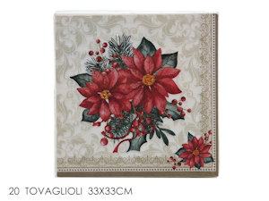 PARTY NATALE DECORO STELLA IN CARTA TOVAGLIOLI CM.33x33 CONF.20 PZ. 471082 GENER