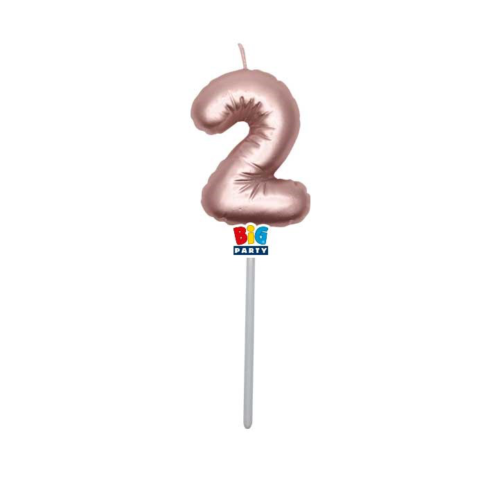 CANDELINA CERA BALLON CM.13 ROSE GOLD METAL N.2 BIGPARTY