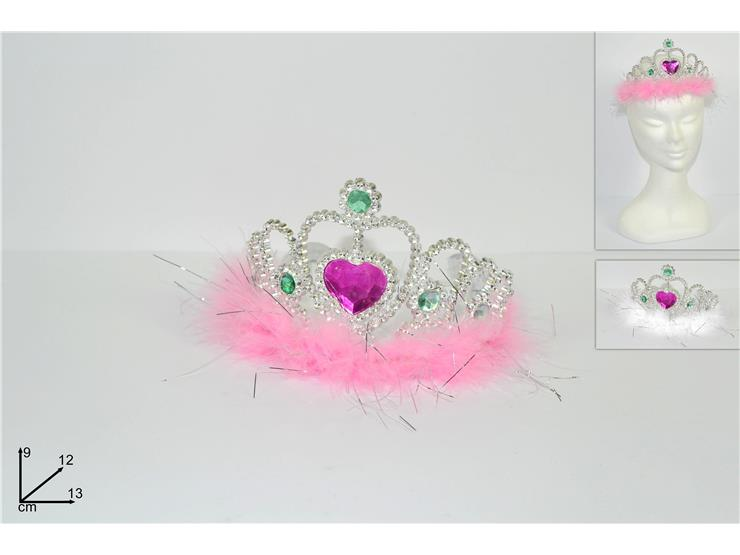 ACCESSORI TESTA CORONA REGINA CON PIETRE TIARA E PELLICCIA
