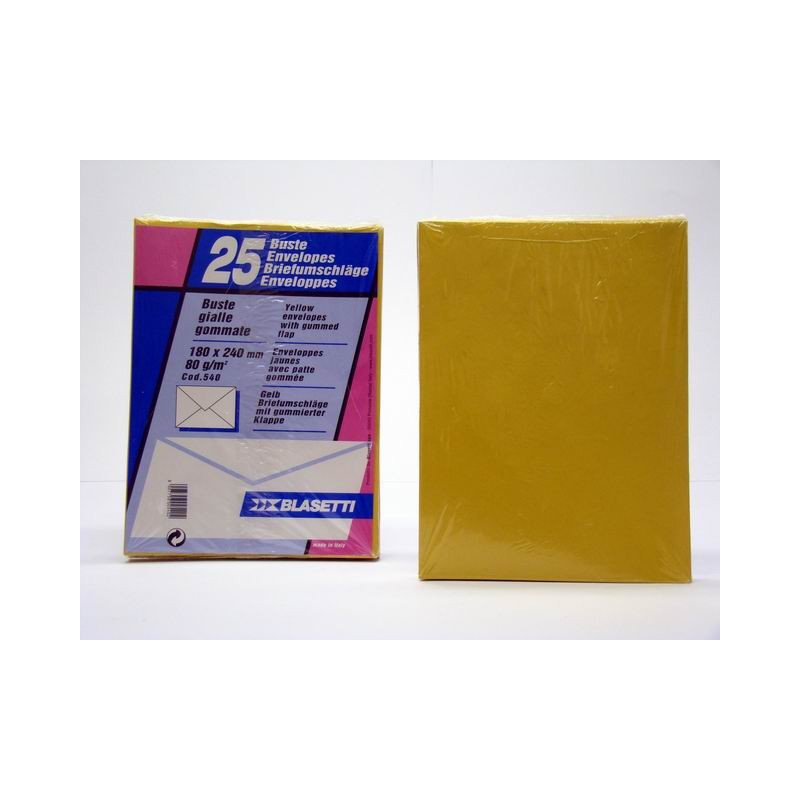 BUSTA DI CARTA GIALLA CM.18x24 CONF. 25 pz.