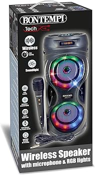 CASSA AMPLIFICATORE WIRELESS SPEAKER CON MICOROFONO DINAMICO 120W BONTEMPI EOLD.