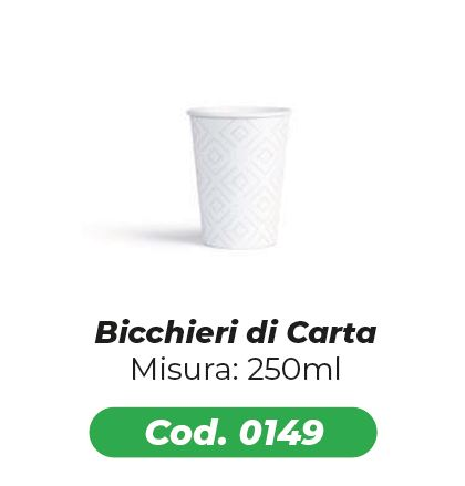 BICCHIERE IN CARTA 250ML. BIANCO CONF.50PZ. LULU'