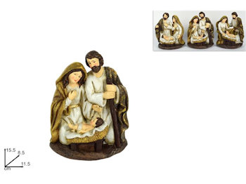 PERS. NATIVITA' IN CERAMICA UNICA 3 PERSONAGGI CM.H.15 DUESSE
