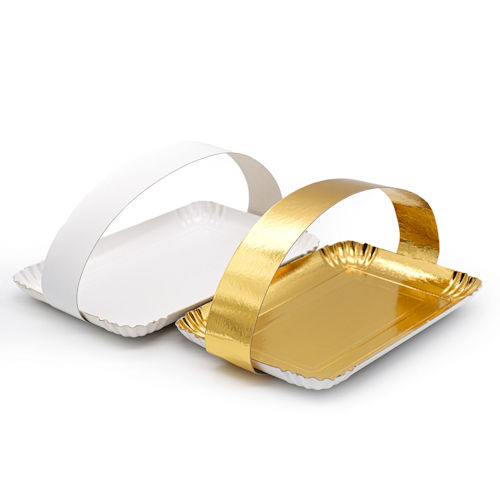 VASSOIO SOLO STRISCE IN CARTONE CM.7 ORO BOBBINA DA 5 KG.