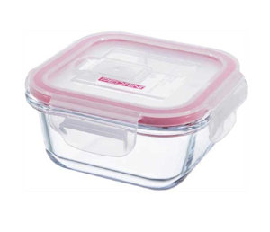 CONTENITORE IN VETRO ERMETICO QUADRATO PEDRINI 300ML.