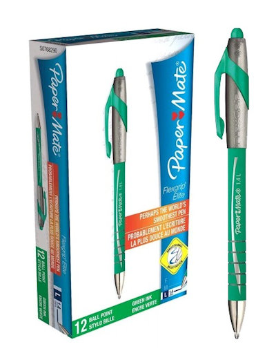 PENNA PAPERMATE FLEXGRIP ELITE A SCATTO VERDE pezzi 12