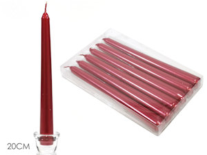 CANDELA CLASSICA LISCIA CM.20 ROSSO CONF. DA 6PZ 411651 GENERAL