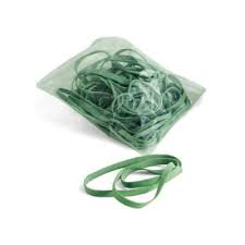 ELASTICI A FETTUCCIA IN GOMMA VERDE CONF.200GR. MISURE ASSORTITE NIKOFFICE