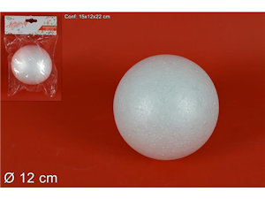 POLISTIROLO SFERE LISCIE DA DECORARE 12 CM. CONFEZIONE 1 PALLA DUESSE