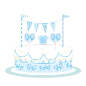 BENVENUTO SET DECORAZIONE TORTA IN CARTONCINO BIGPARTY