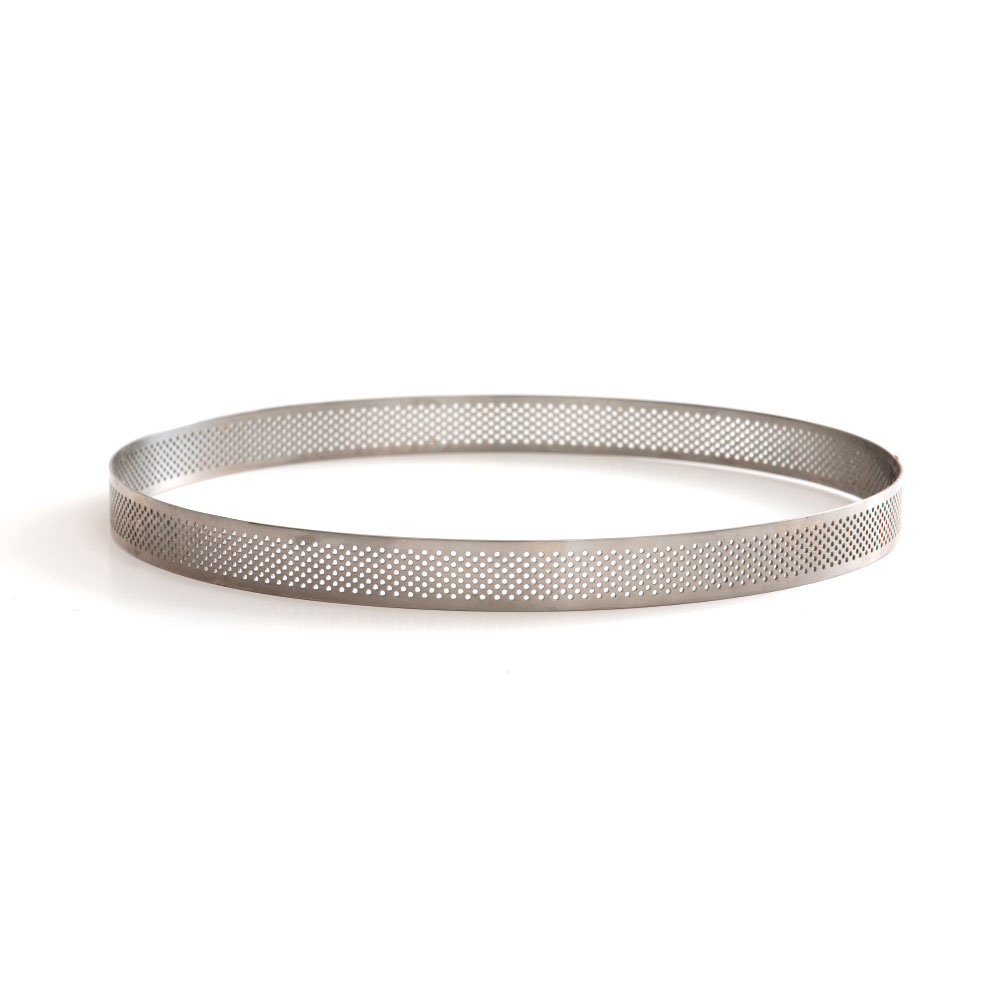 SAGOMA ANELLO IN ACCIAIO MICROFORATO CM.D.10 x 3,5 INOX PROFESSIONALE DECORA