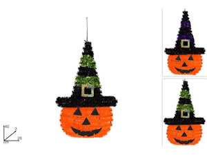 HALLOWEEN ACCESSORI FESTA APPENDINO ZUCCA CON CAPPELLO CM.26x40 DUESSE