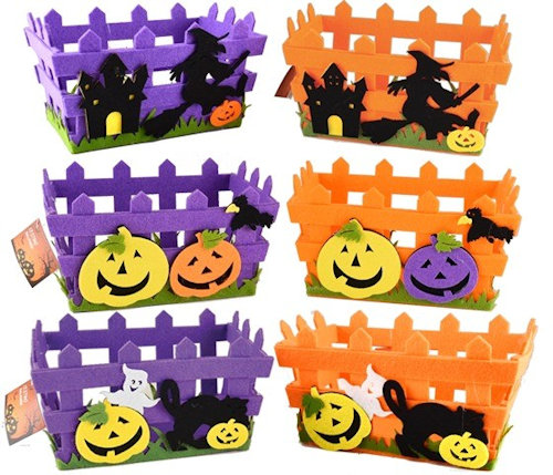HALLOWEEN ACCESSORI FESTA CESTINO DA TAVOLO IN PANNOLENCI KASAVIVA