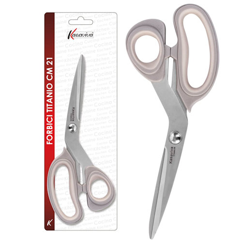 UTENSILE FORBICI MULTIUSO CM.21 COLORE TITANIO SU BLISTER KASAVIVA