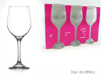 BICCHIERE CALICE 395ML. VETRO SET.3PZ. SERIE LAV