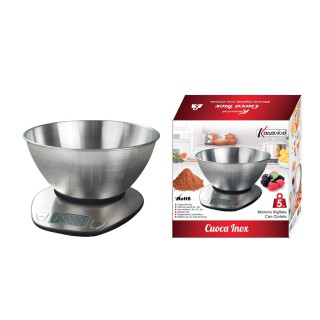BILANCIA DA CUCINA DIGITALE 5 KG. CON VASCHETTA IN ACCIAO INOX KASAVIVA