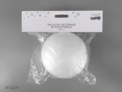 POLISTIROLO SFERE LISCIE DA DECORARE 12 CM. CONFEZIONE 1 PALLA 890521 GENERAL