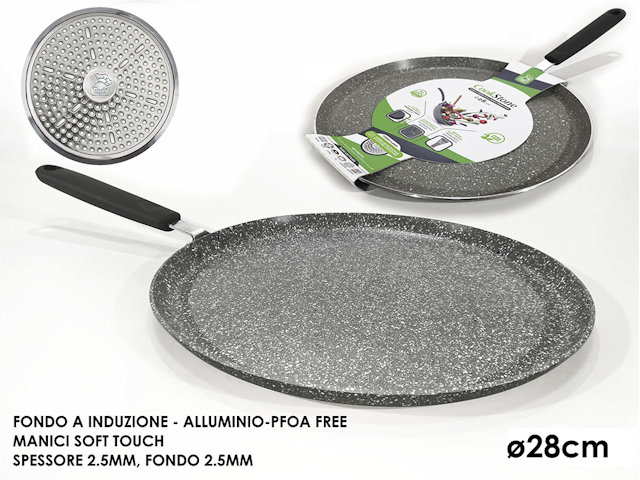 PADELLA CREPIERE FONDO A INDUZIONE ALLUMINIO COOKSTONE CM.28 652412 GENERAL