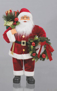 PUPAZZO BABBO NATALE CM.90 CON VESTITO ROSSO E SACCO DONI EL.76074 EURONATALE