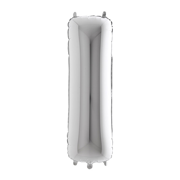 PALLONCINO MYLAR  cm.36 LETTERA ARGENTO I