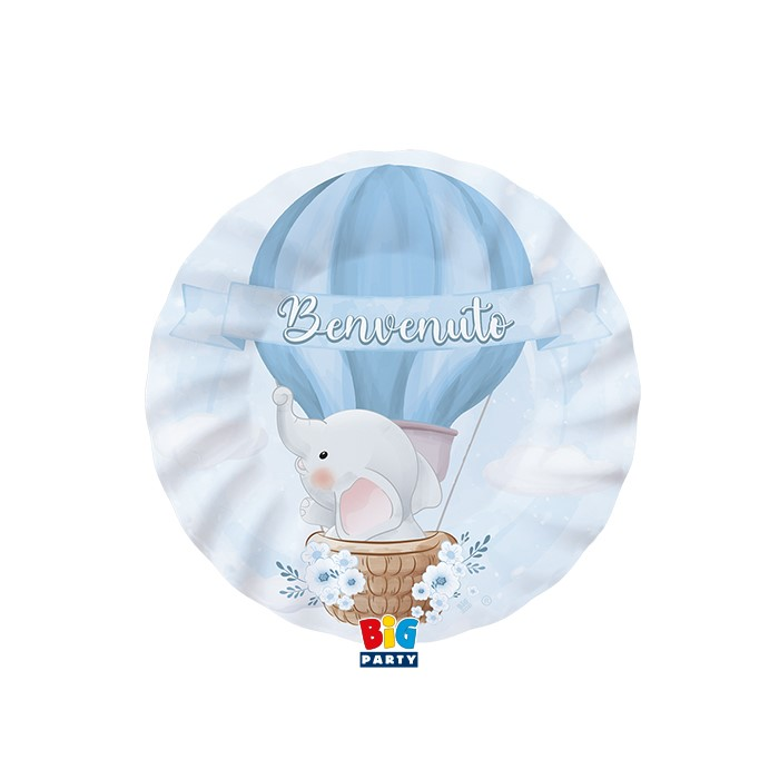 BENVENUTO ELEFANTINO PIATTI CM.25 CONF.8 PZ. BIGPARTY