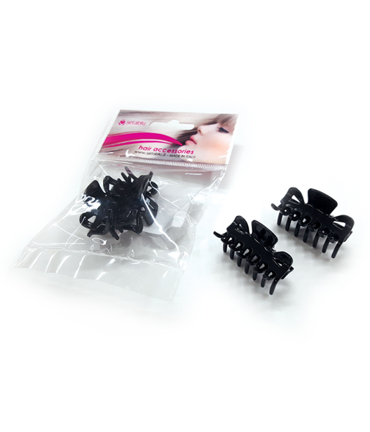 CAPELLI PINZA PER CAPELLI 7 DENTI APERTA PICCOLA 2PZ NERA 93363 SETABLU