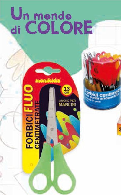 FORBICE IN ACCIAIO CENTIMETRATA CM.13 PER MANCINI SU BLISTER NIKOFFICE