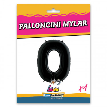 PALLONCINO MYLAR NERO NUMERO 0 CM.102 D.40