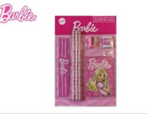 MATITE CON GOMMA RIGHELLO TEMPERAMATITE E AGENDINA BARBIE KIT SU BLISTER EOLD