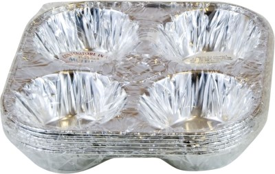 STAMPO MUFFIN IN ALLUMINIO 4 POSTI CM.15x15x3 CONF.6PZ. FATIGATI