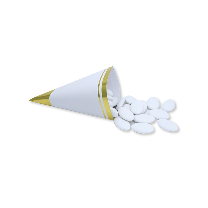 MATRIMONIO CONI BIANCHI CON ORO PORTA CONFETTI O RISO CM.15 CONF.12 PZ. BIGPARTY