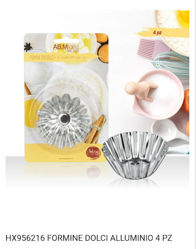 STAMPO PIROTTINI IN ALLUMINIO CONF.4PZ. FORMA TONDA SU BLISTER 956216 IDEA'S