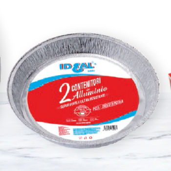 MONOUSO ALLUMINIO CONTENITORE TONDO TORTA GRANDE CM.28x40 CONF. 2PZ. LIONCART