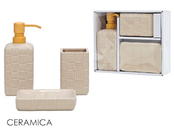 BAGNO SET 3 PZ. CERAMICA ROSA 706927 GENERAL