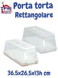 PORTATORTA IN PLASTICA RETTANGOLARE CM 36x26x13CM IPM