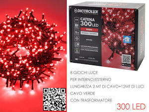 300 LED MINILUCCIOLE ESTERNO MT.12+6,5 CAVO ROSSE PROGRAMMABILE 449957L GENERAL