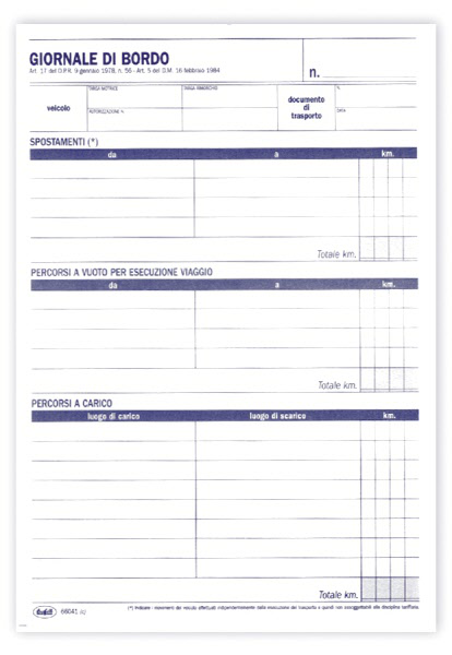 REGISTRO GIORNALE DI BORDO CM.15x21