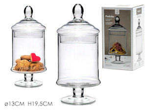VASO IN VETRO PORTACIOCCOLATINI CON COPERCHIO CM.H.19,5 699812 GENERA