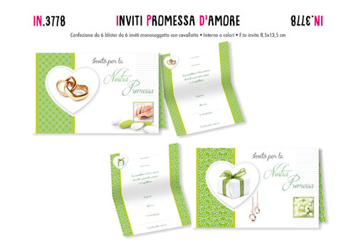 INVITO PROMESSA D'AMORE INVITI CONF. DA 6PZ.
