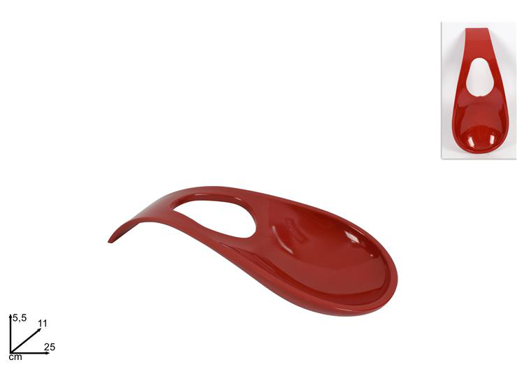 UTENSILE SOLO POGGIA MESTOLO IN ACRILICO ROSSO CM.25